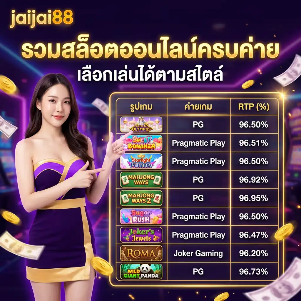 jaijai88 รวมสล็อตออนไลน์ครบค่าย เลือกเล่นได้ตามสไตล์