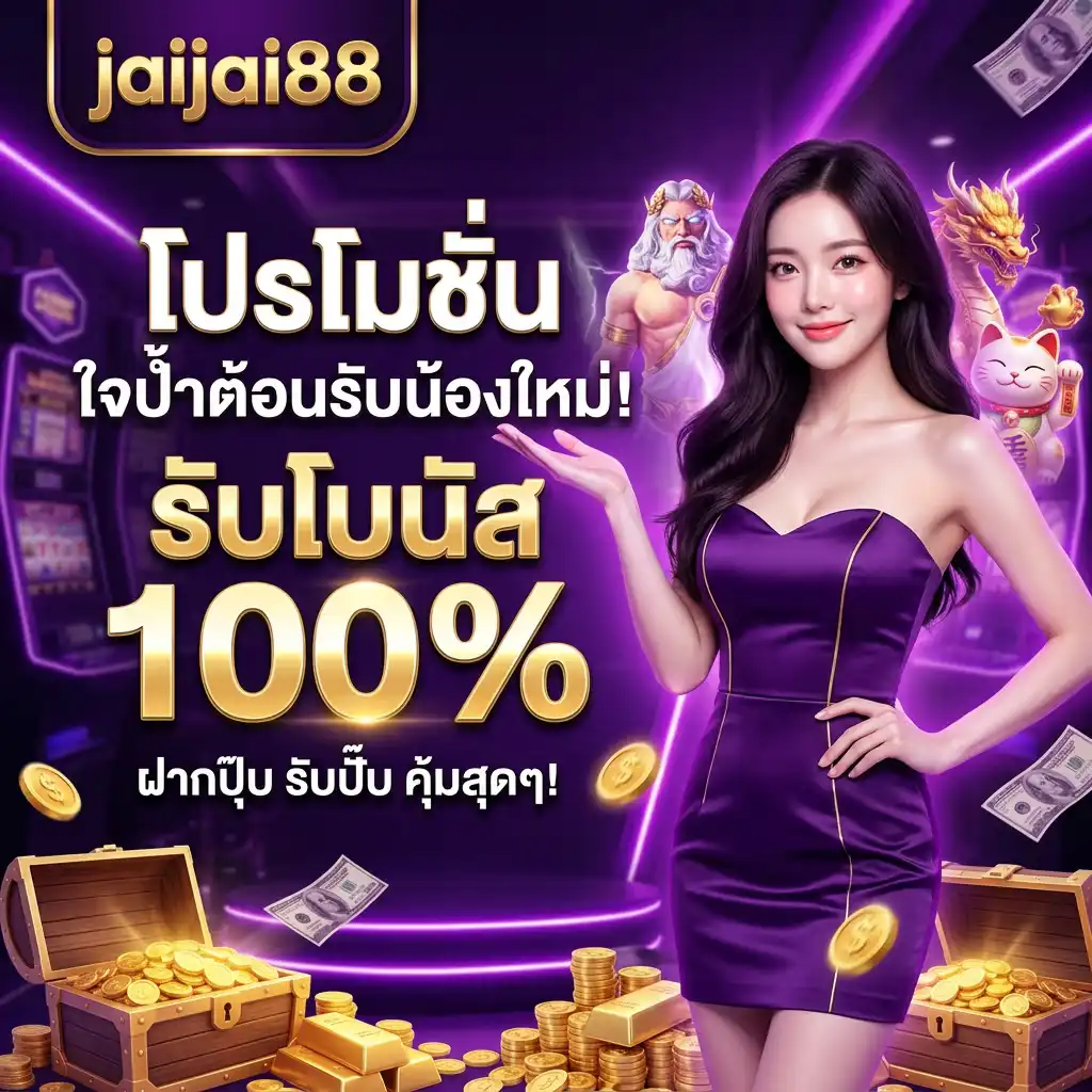 1. โปรโมชั่น ใจป้ำต้อนรับน้องใหม่! รับโบนัส 100% (ฝาก 300 รับ 600 ทันที)